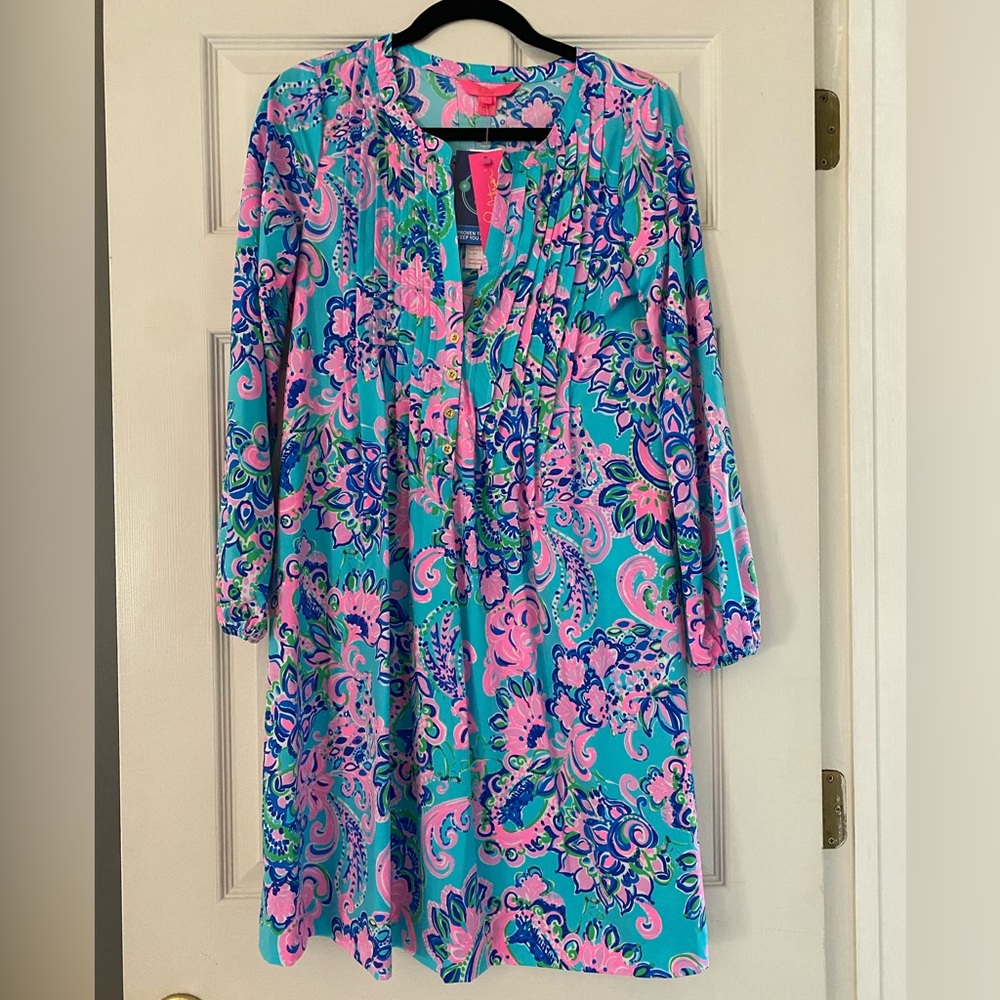 Lilly Pulitzer small Seana dress, NWT, Blue Horizon, Jungle Sunrise